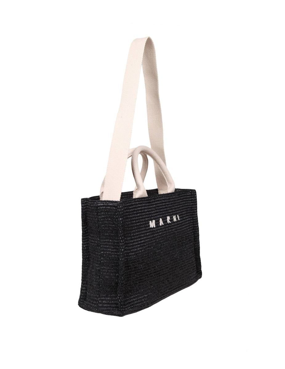 Marni handväska i raffia-effekt