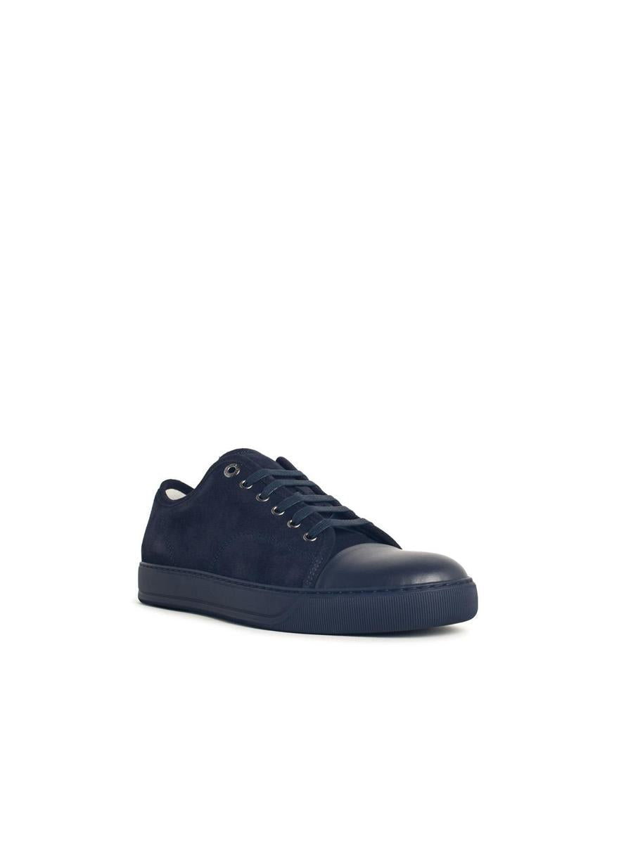 Lanvin 'Ddb1' Marinblå Svarta Lädersneakers