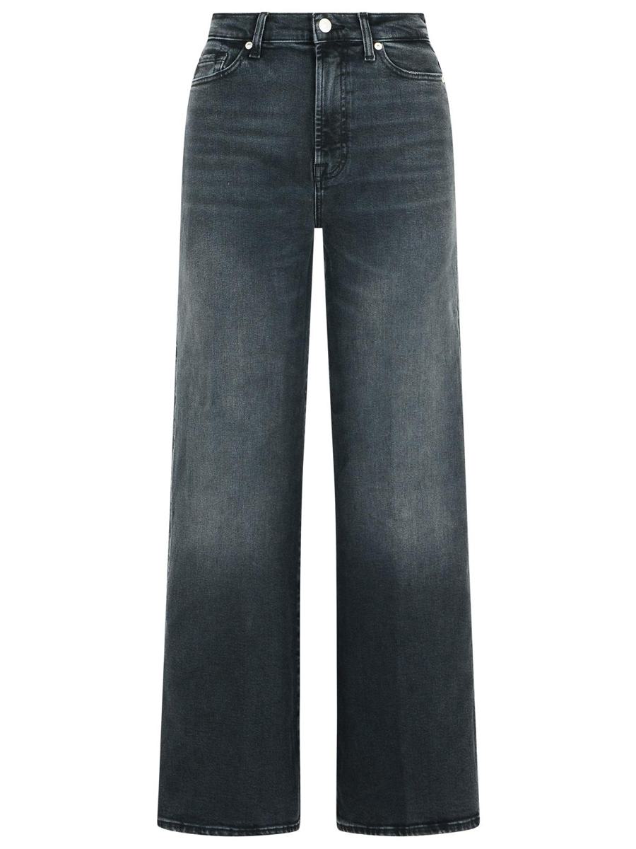 7 For All Mankind svarta jeans i bomullsblandning