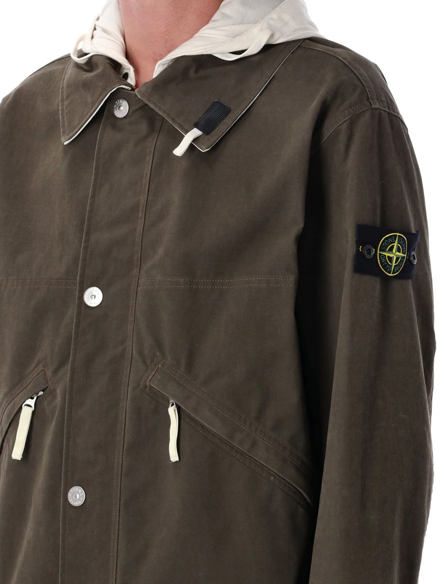 Stone Island kort parkas med huva