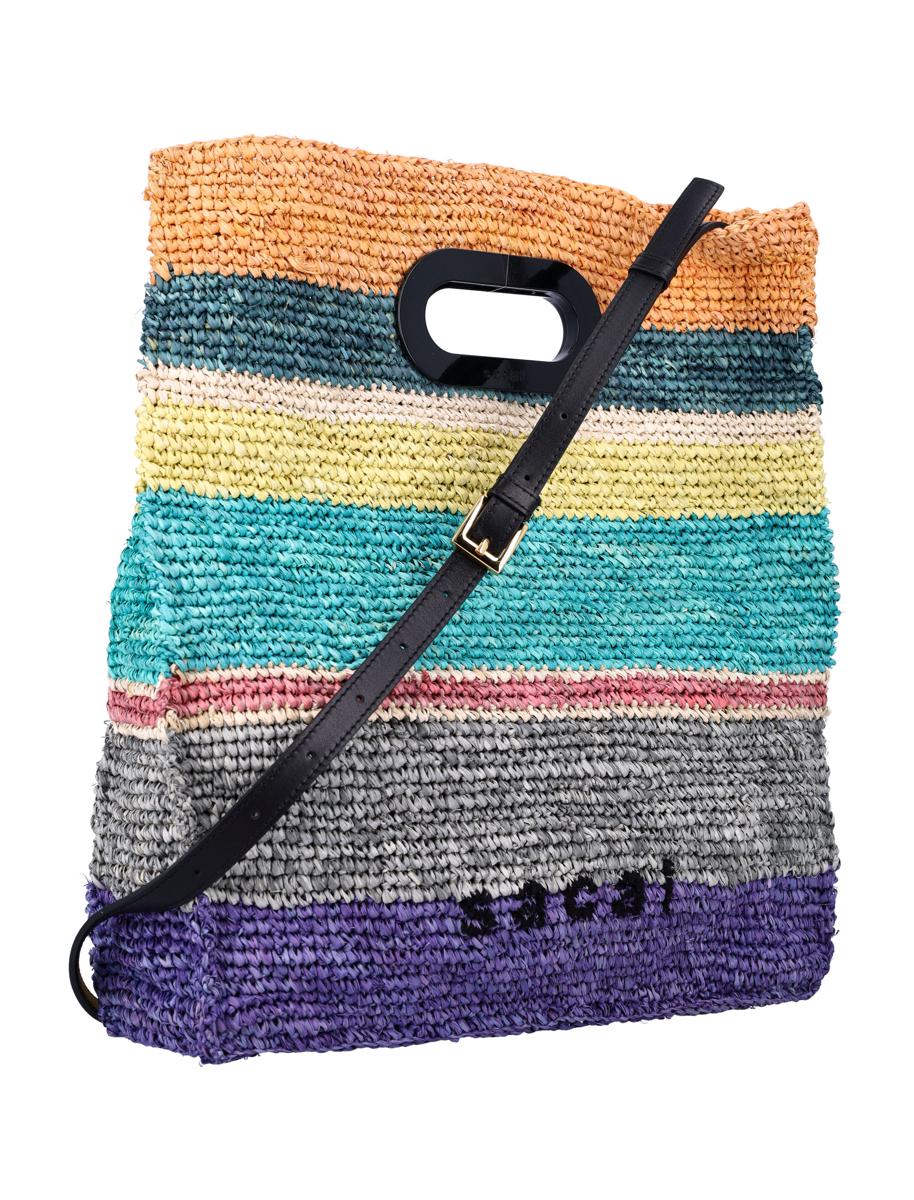 Sacai Raffia Tote Bag