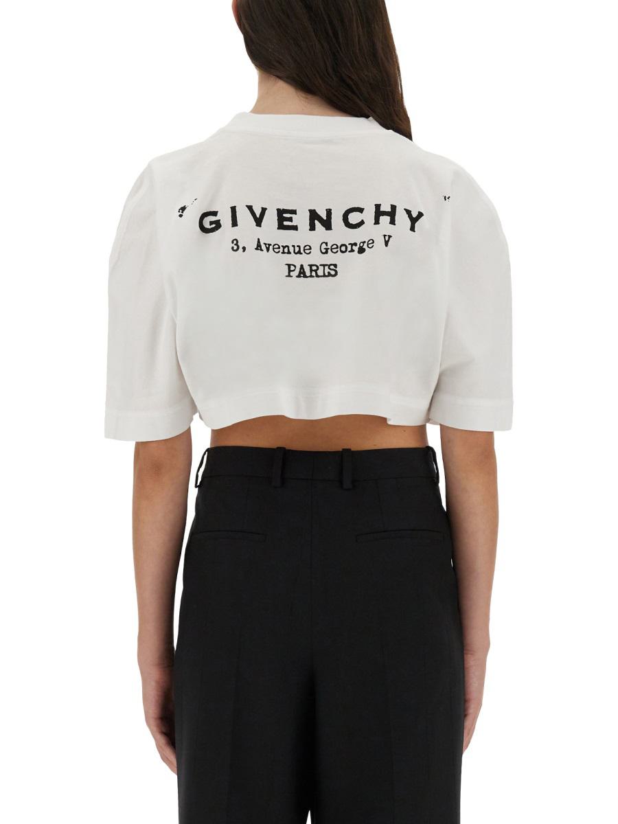 Givenchy kort t-shirt med logotyptryck
