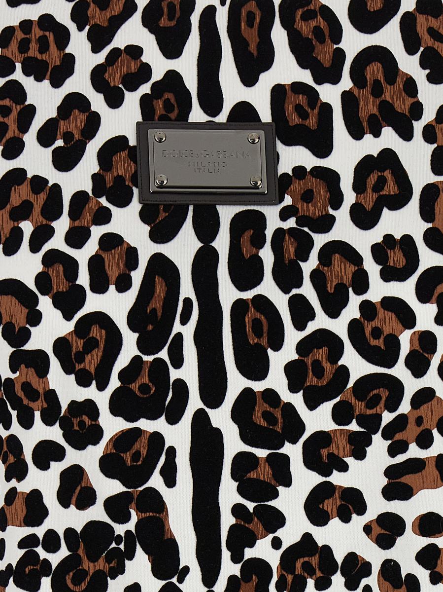 Dolce & Gabbana T-shirt med djurtryck och logotypplakett