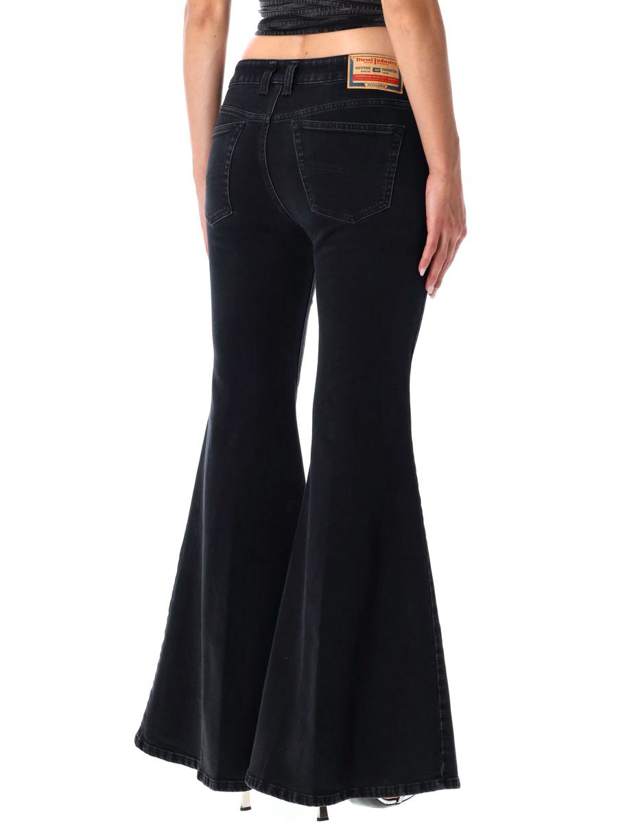 Diesel Svarta Lågmidjade Utsvängda Jeans 1970 D-Bleess