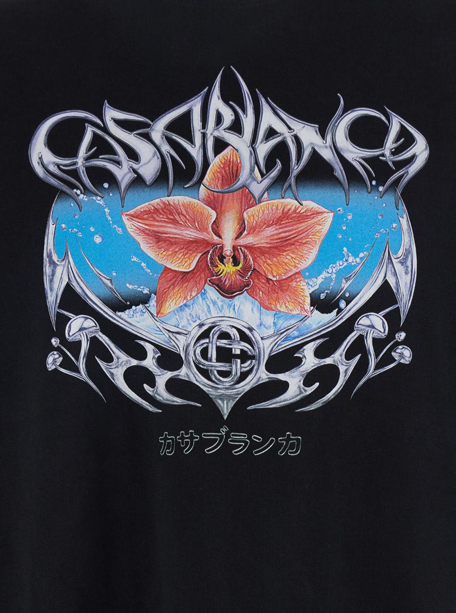 T-shirt med tryck och överdimensionerad blad