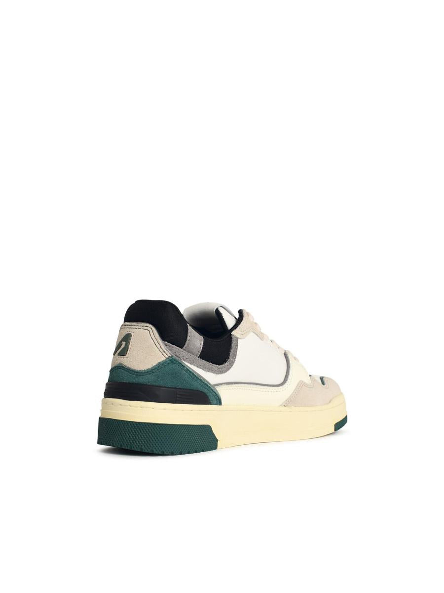 Autry 'Clc Low' Vita och gröna 'Forest' Sneakers i mocka och läder