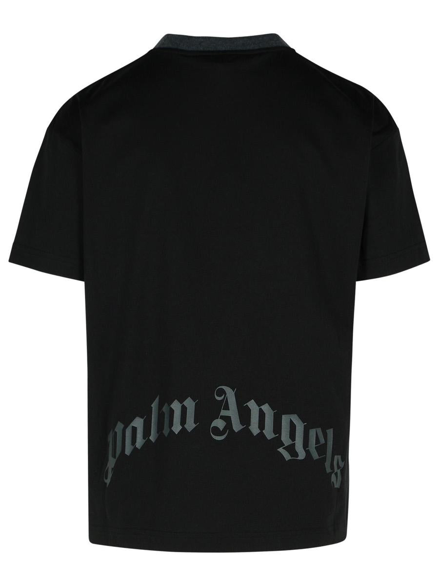Palm Angels 'Palms Curved' svart t-shirt i bomullsblandning