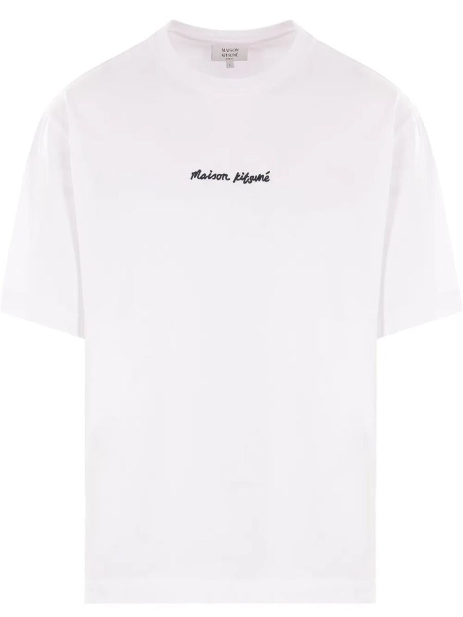 Maison Kitsuné Logotyp Handskrift Stor T-shirt Kläder