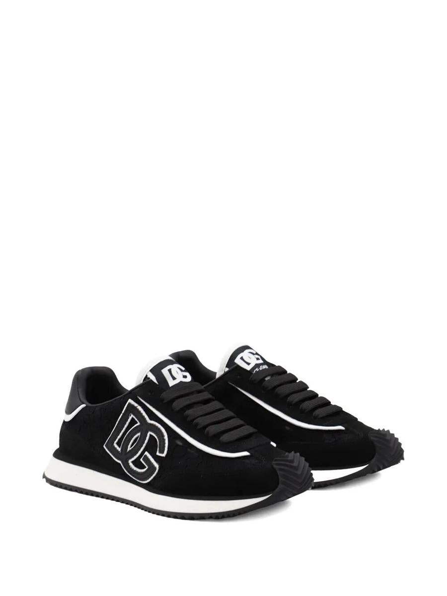 Dolce & Gabbana Dg Cushion-sneakers i mocka med spetsdetaljer