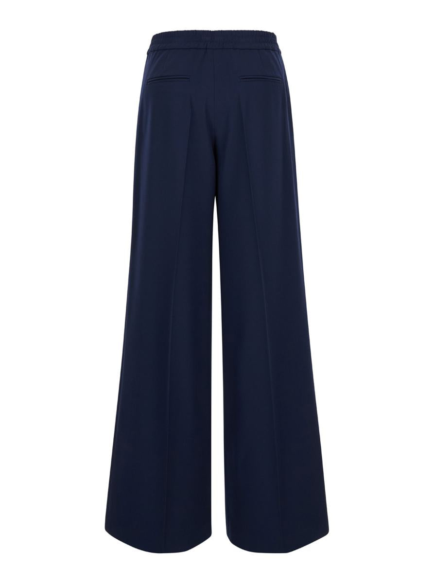 Blå vida byxor i polyester för kvinnor