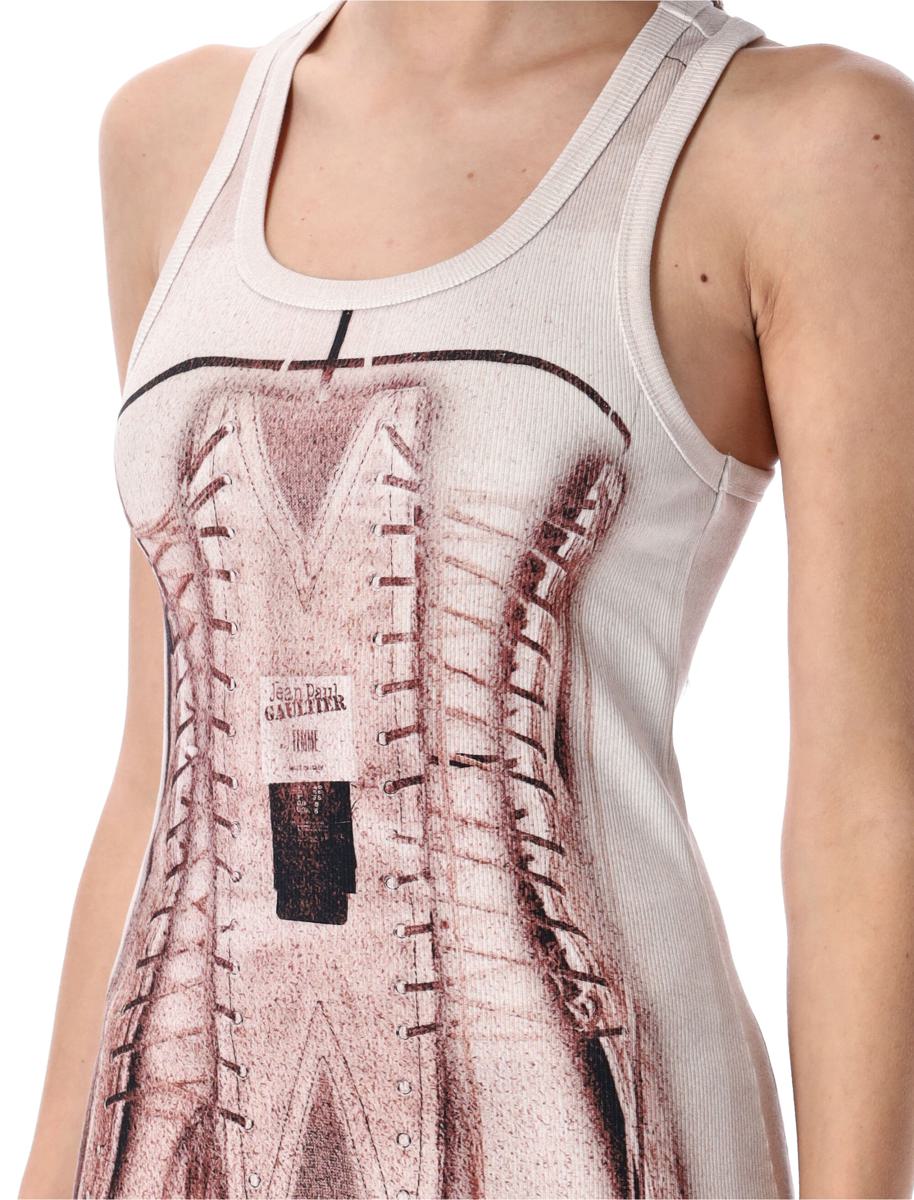 Jean Paul Gaultier Korsett Trompe L'Oeil stickad klänning