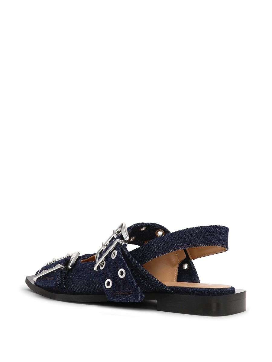 Ganni Denim Slingback Ballerinaskor