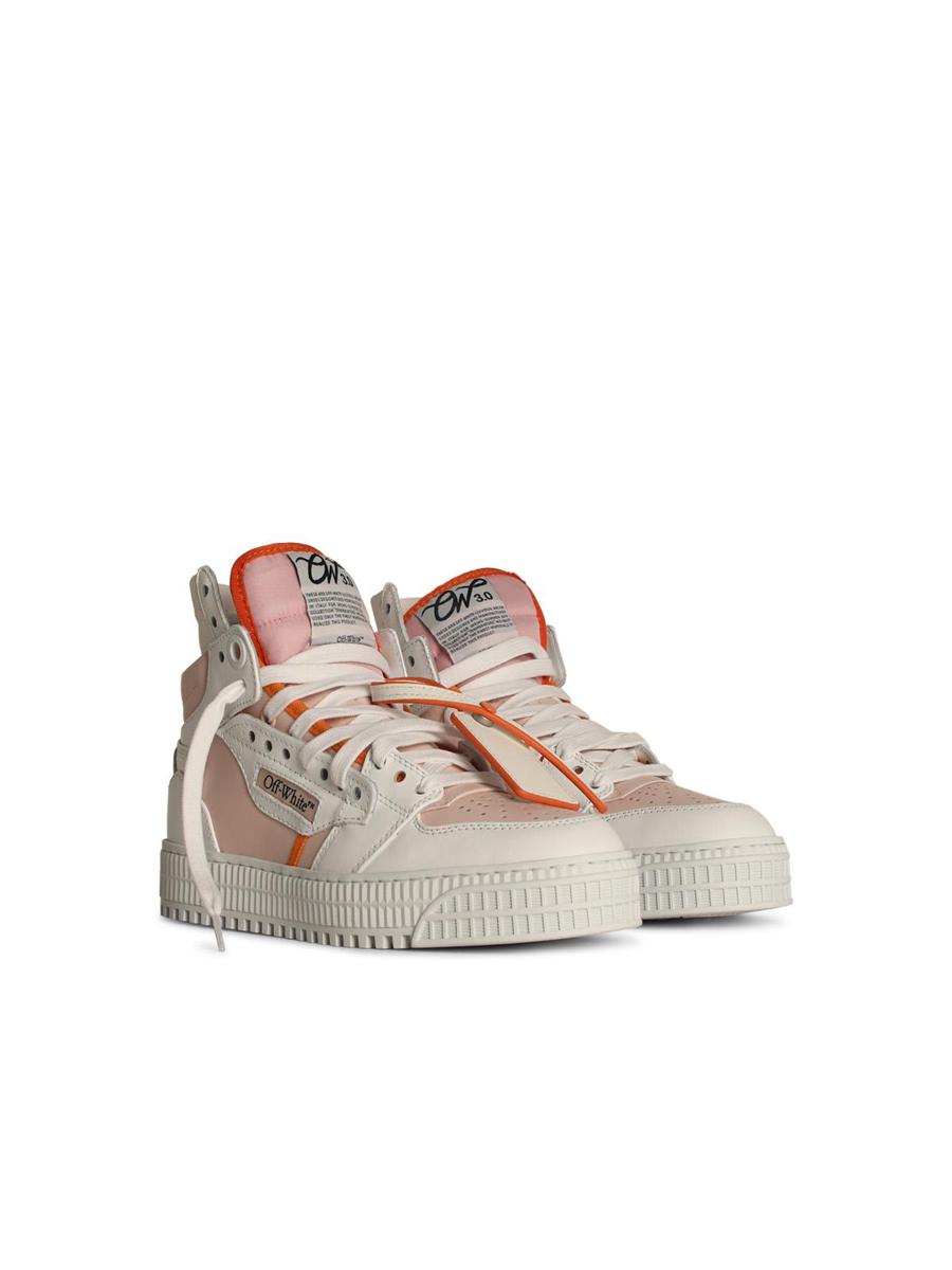 Off-White '3 Off Court' Sneakers i läderblandning i nude
