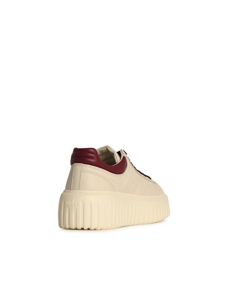 Hogan 'H Stripes' Elfenbensvita Lädersneakers
