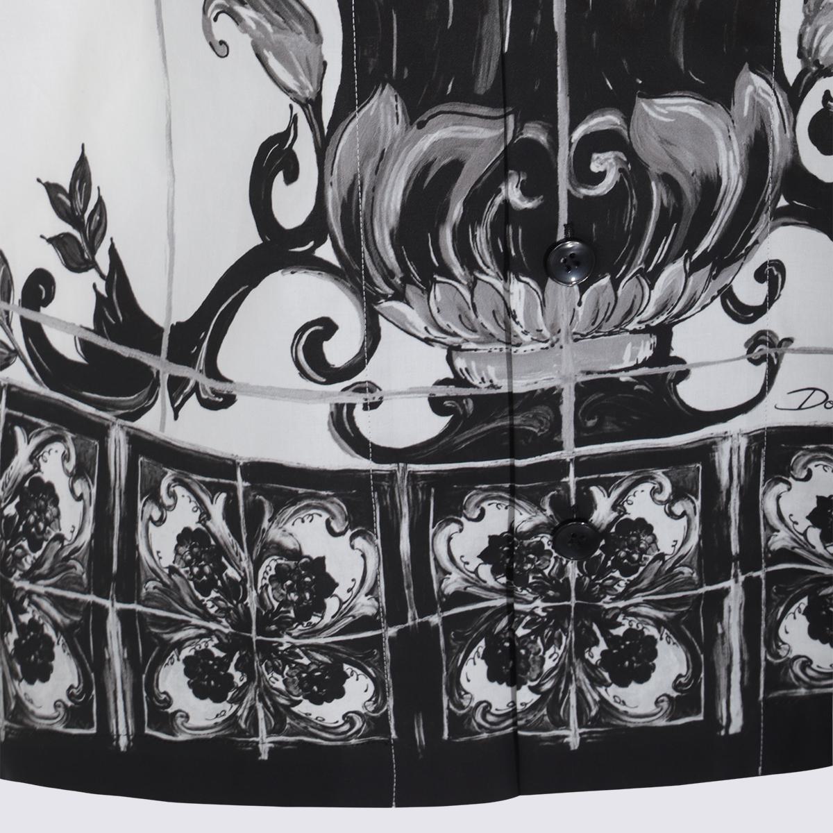 Dolce & Gabbana Vit och svart bomullsskjorta