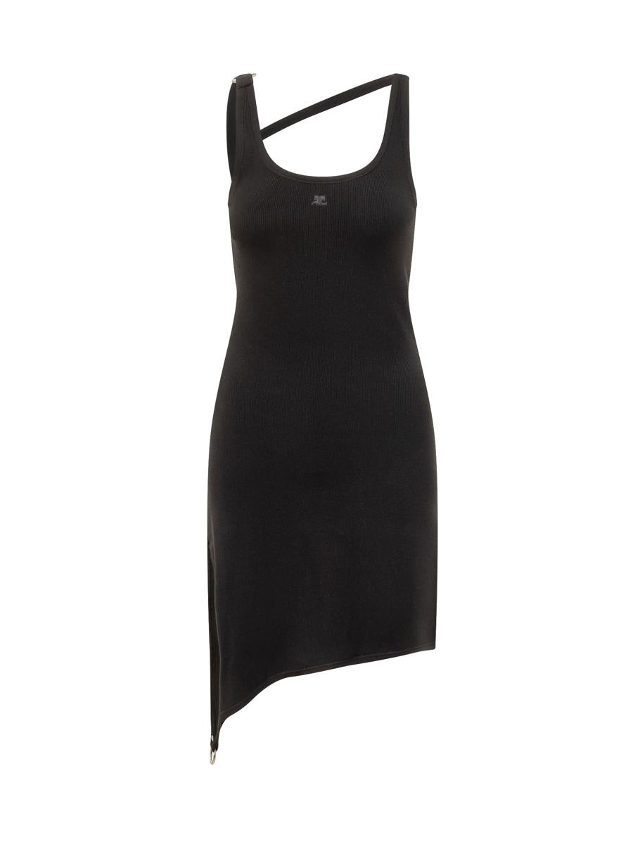 Courrèges Courrèges asymmetrisk svart klänning