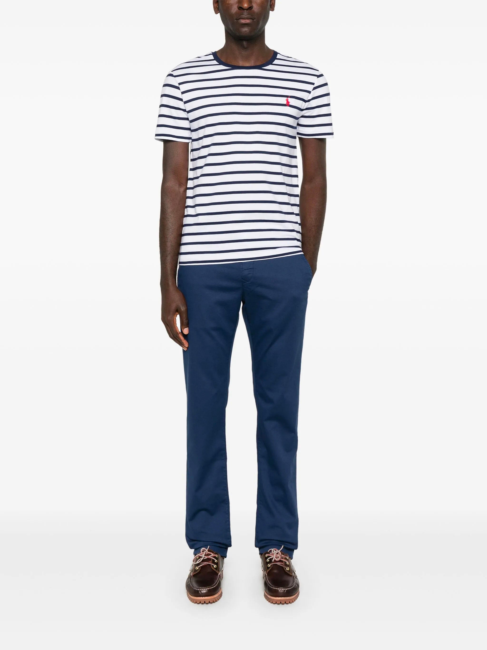 Anpassad randig t-shirt med smal passform