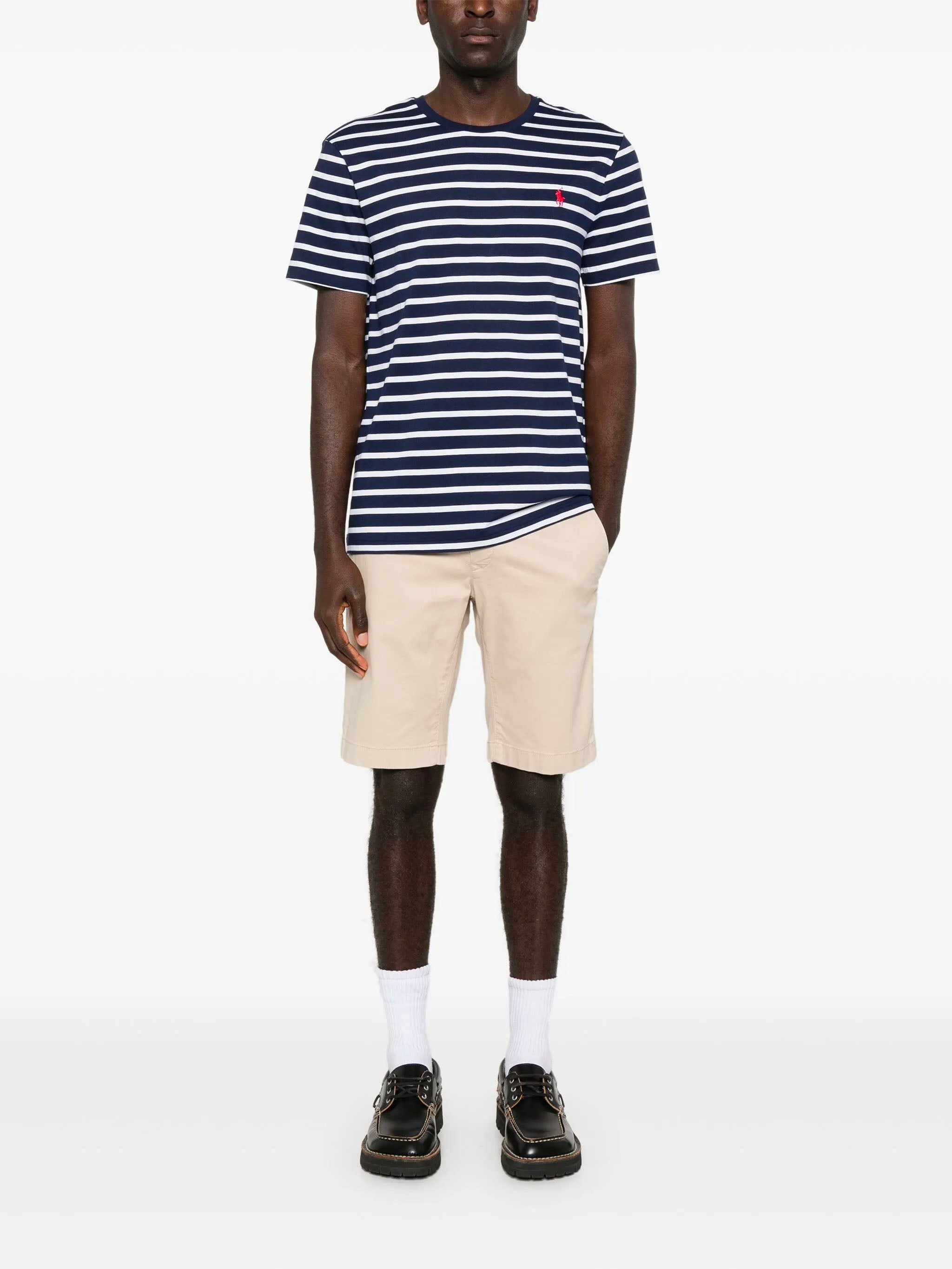 Anpassad randig t-shirt med smal passform