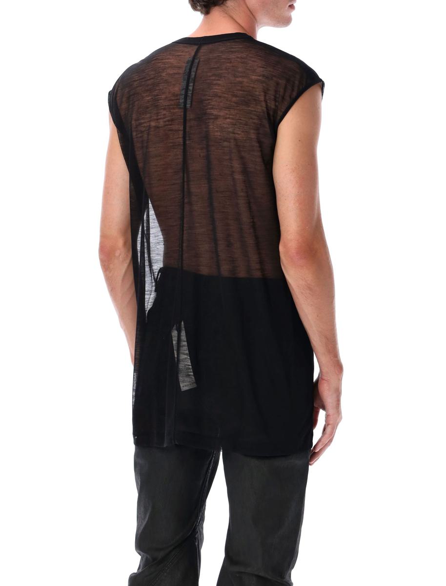 Rick Owens svart linne i ull med djup V-ringning
