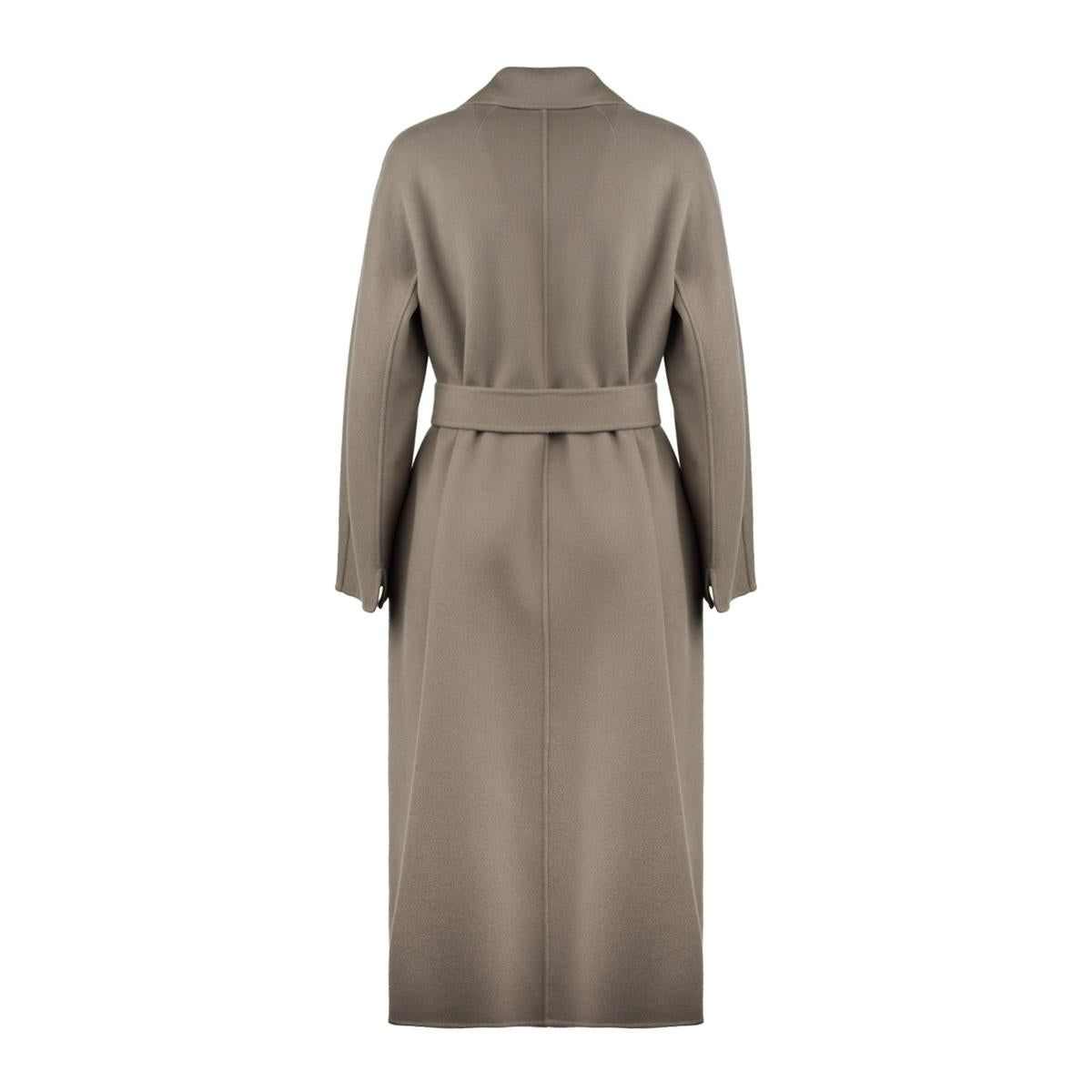 Max Mara Grå Ull Draperad Midikappa