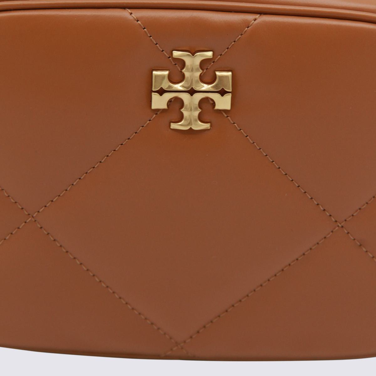 Tory Burch brun läderaxelväska