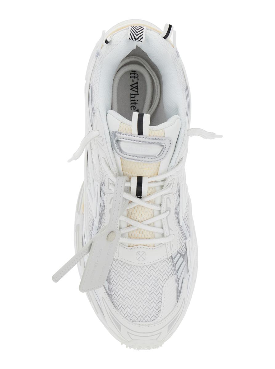 'Ow Be Right' Vita Låga Sneakers Med Dragkedja I Mesh Och Läder Herr
