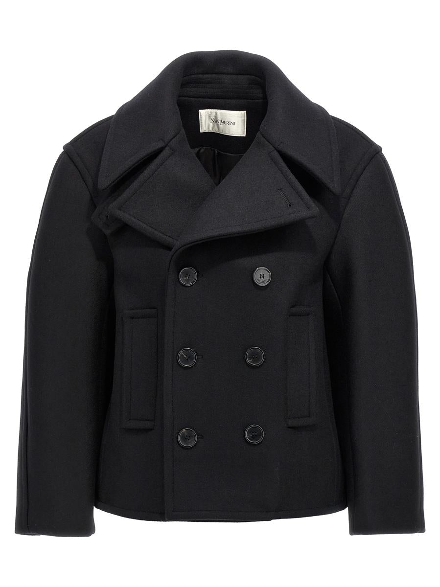 Saint Laurent överdimensionerad Caban-kappa