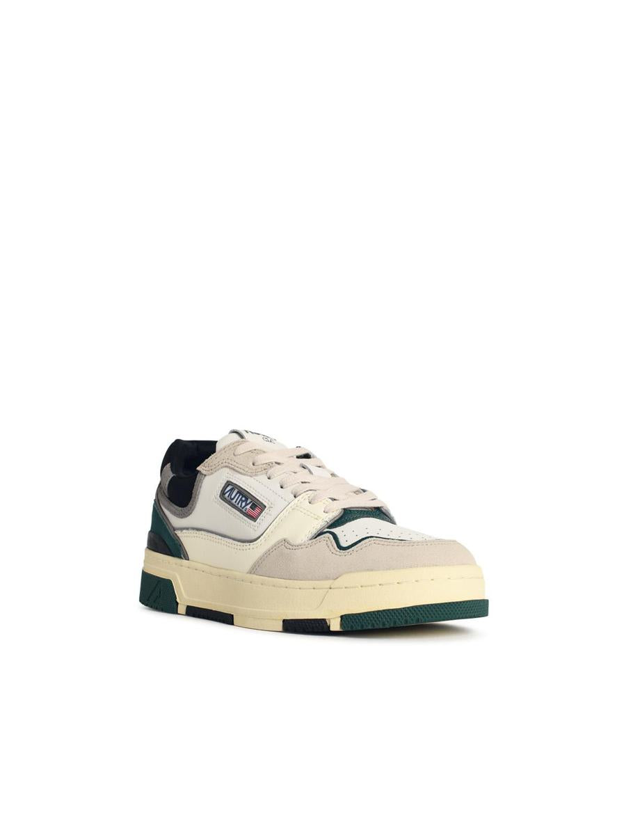 Autry 'Clc Low' Vita och gröna 'Forest' Sneakers i mocka och läder