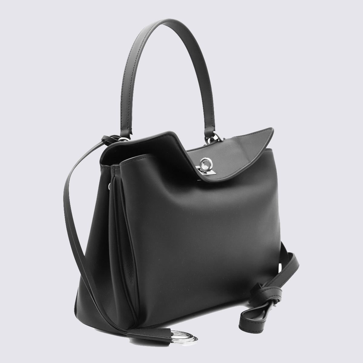 Balenciaga svart läder Rodeo S väska med topphandtag