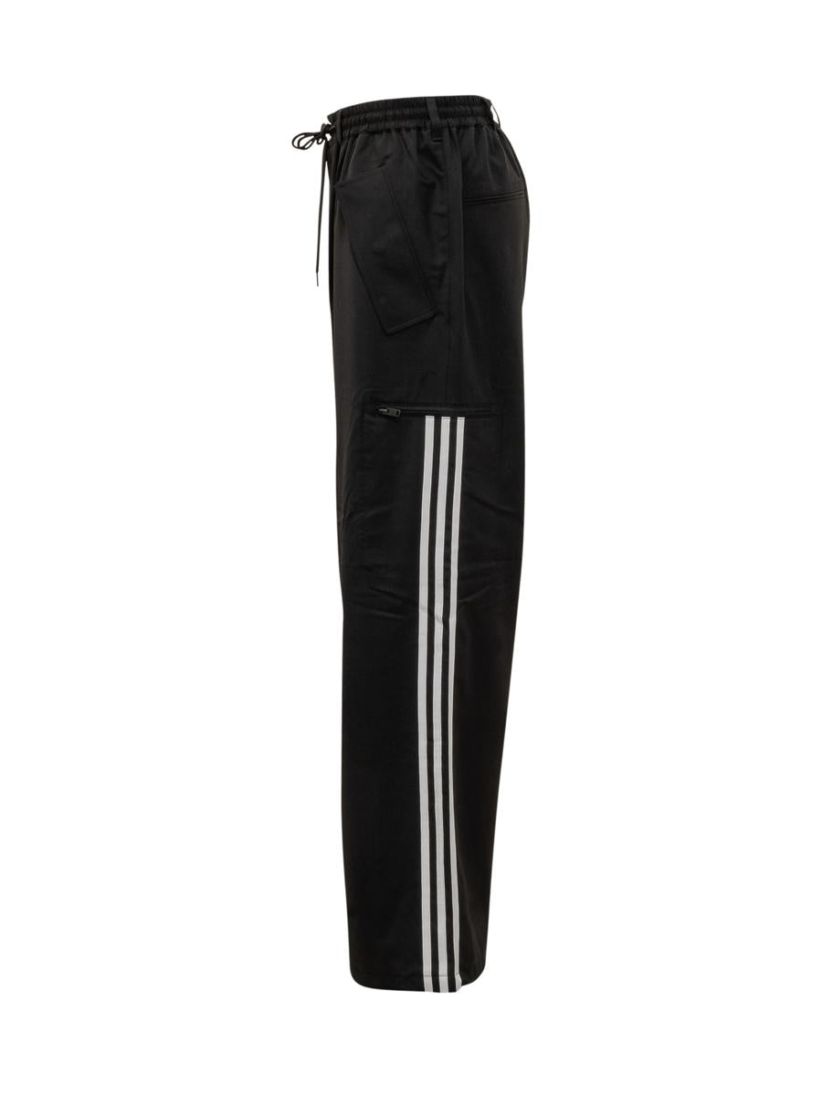 Y-3 Adidas Svarta Baggy Byxor Med Sidoband Y-3