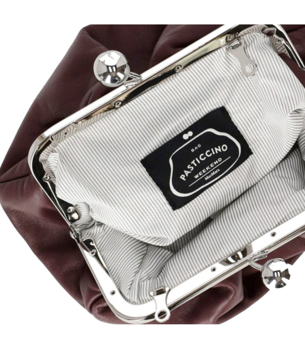 Weekend Max Mara Pasticcino Prati Small Burgundy Clutch