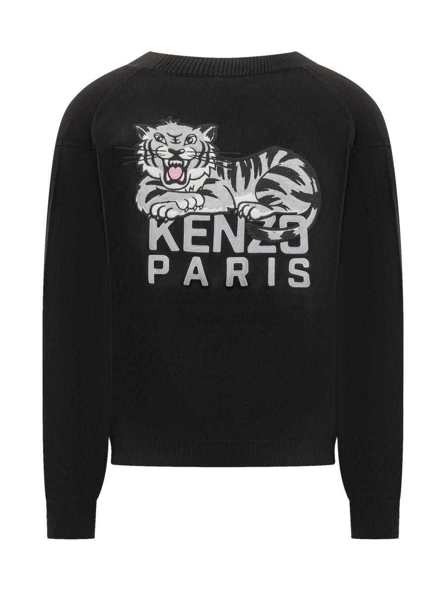 Kenzo Kenzo Herr Svart Kofta Med Tigerlogotyp