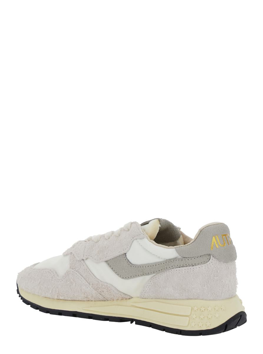 'Reelwind' Grå Låga Sneakers Med Logotypmärke I Läder Och Tyg Dam