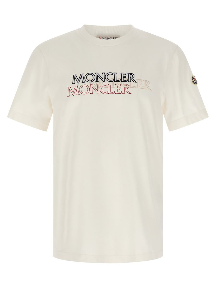 Moncler Flockad Logotyp T-shirt