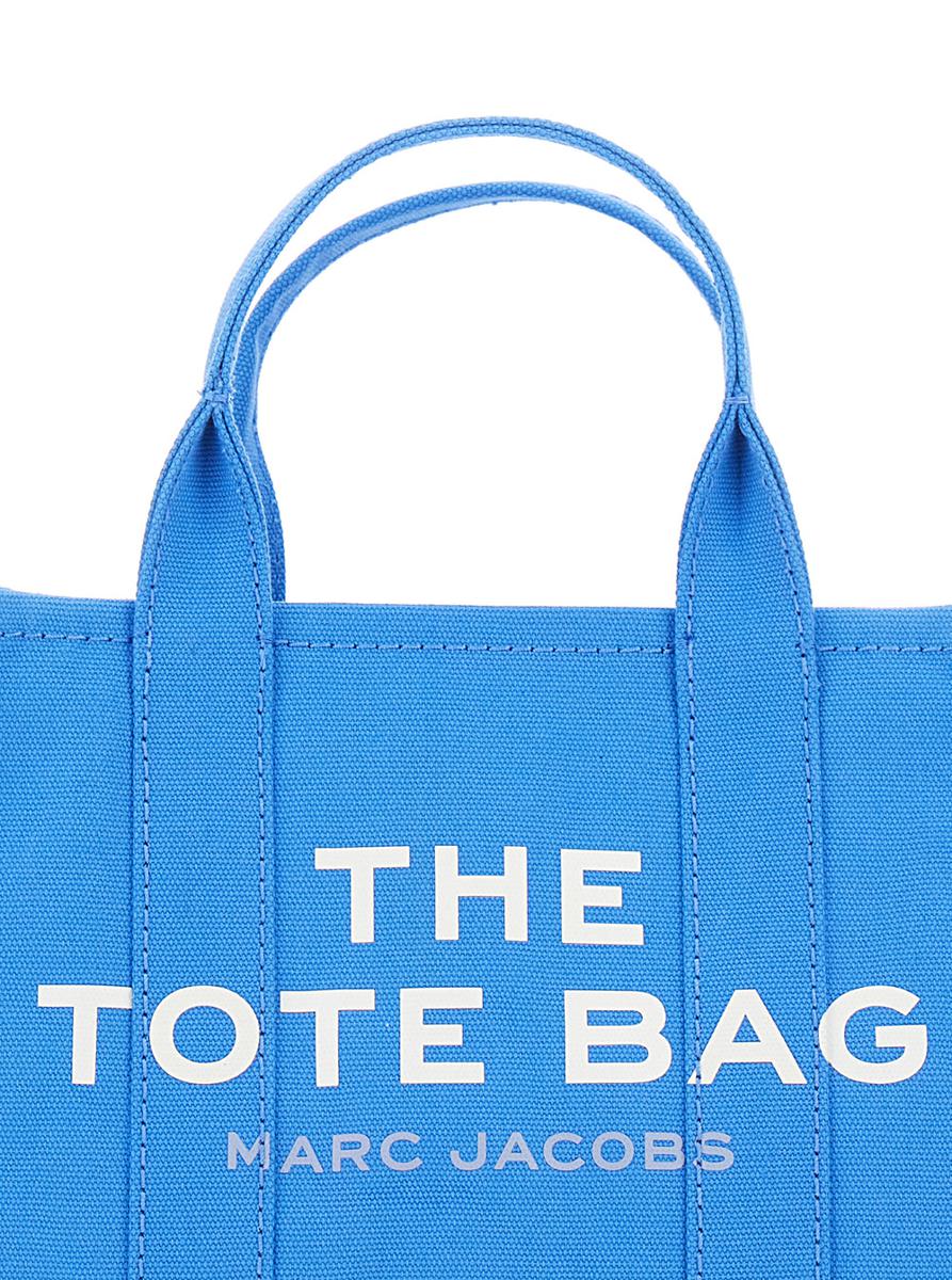 'The Small Tote Bag' blå handväska med logotyp framtill i bomull för kvinnor