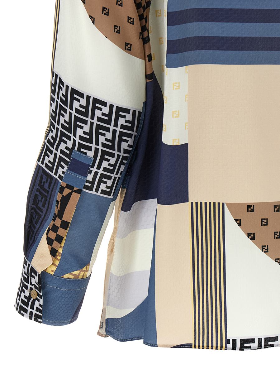 Fendi Patchwork Sidenskjorta