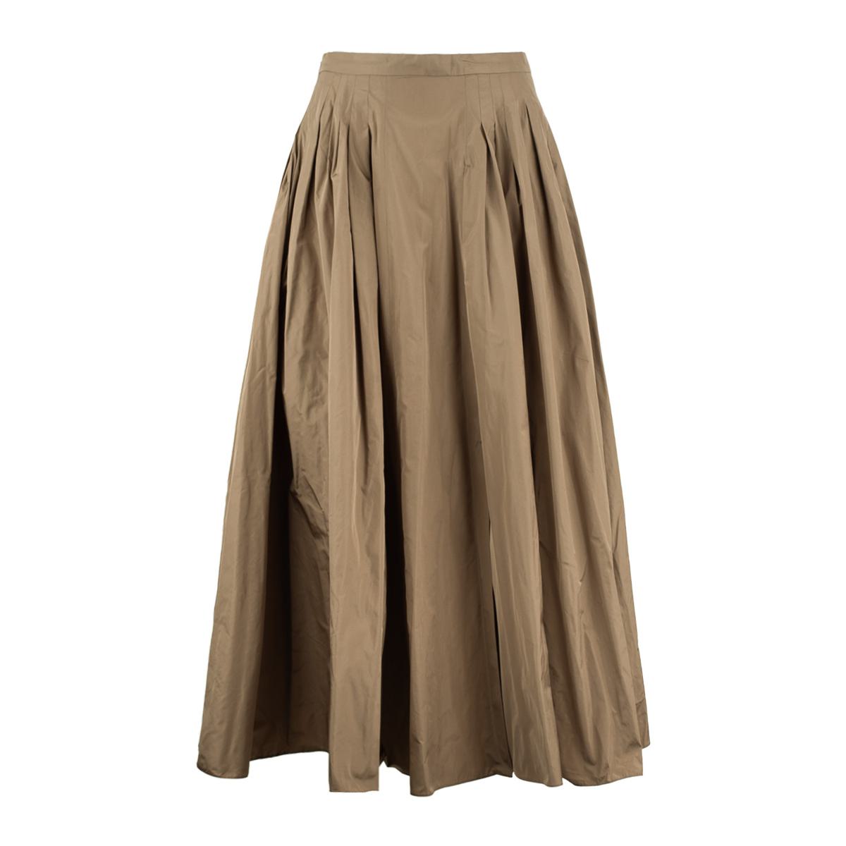 Max Mara Hazelnut Taft Plisserad Kjol