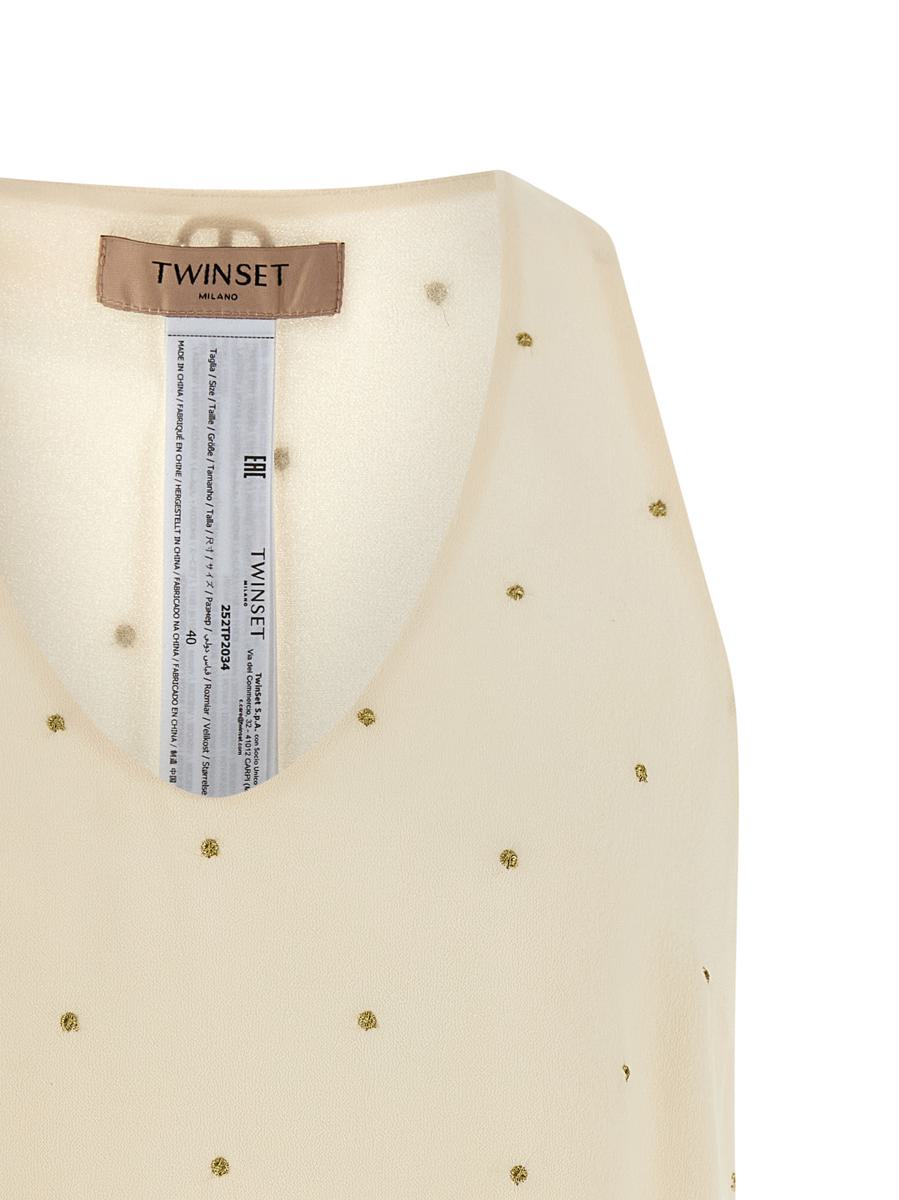 Twinset Lurex Broderad Linne