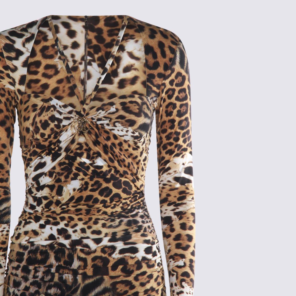 Roberto Cavalli Flerfärgad Midiklänning
