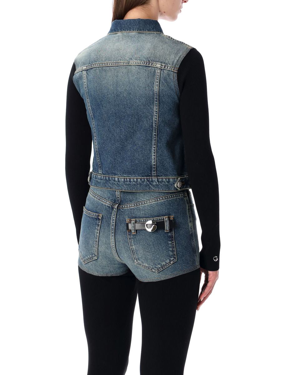 Coperni Hybrid Rib Knit And Denim Trompe-L'Œil Jacka
