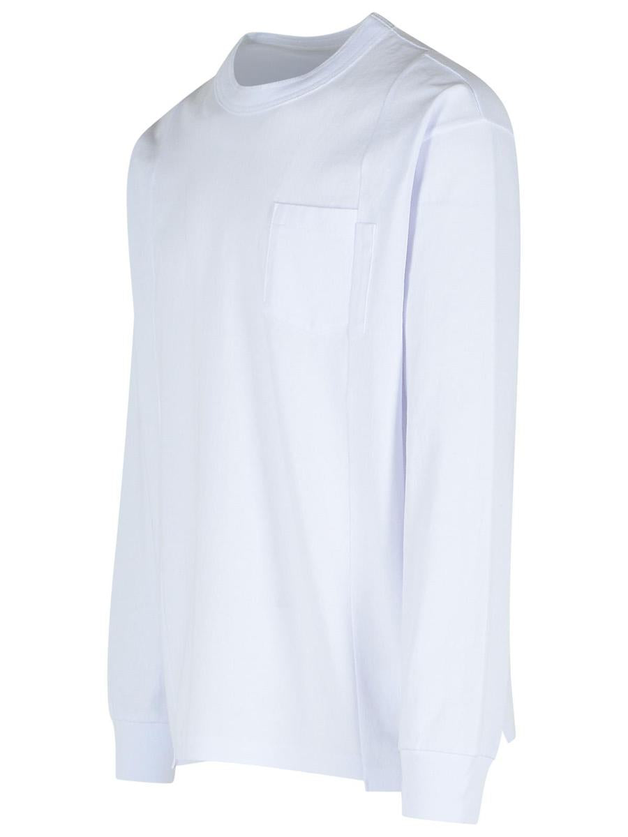Sacai Vit Bomulls-T-shirt