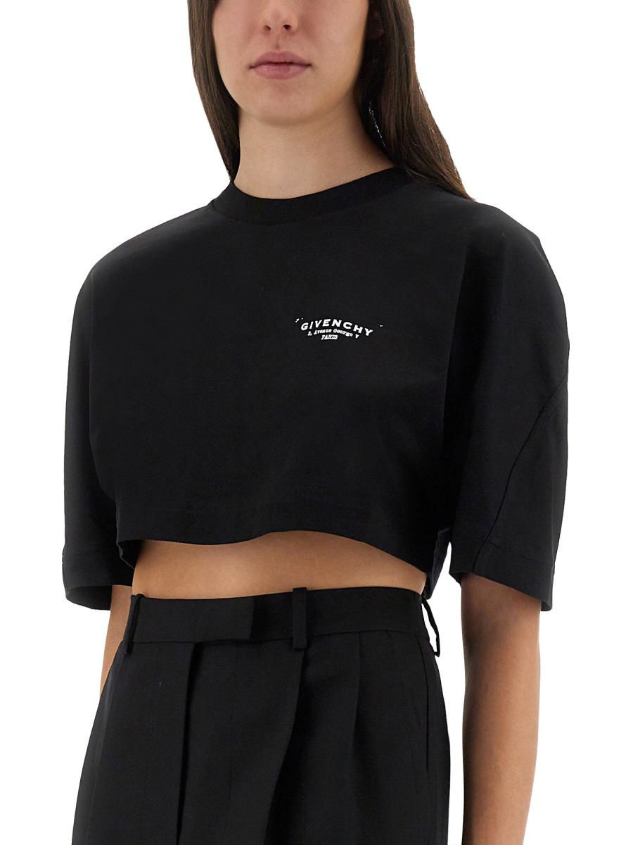 Givenchy kort t-shirt med logotyptryck