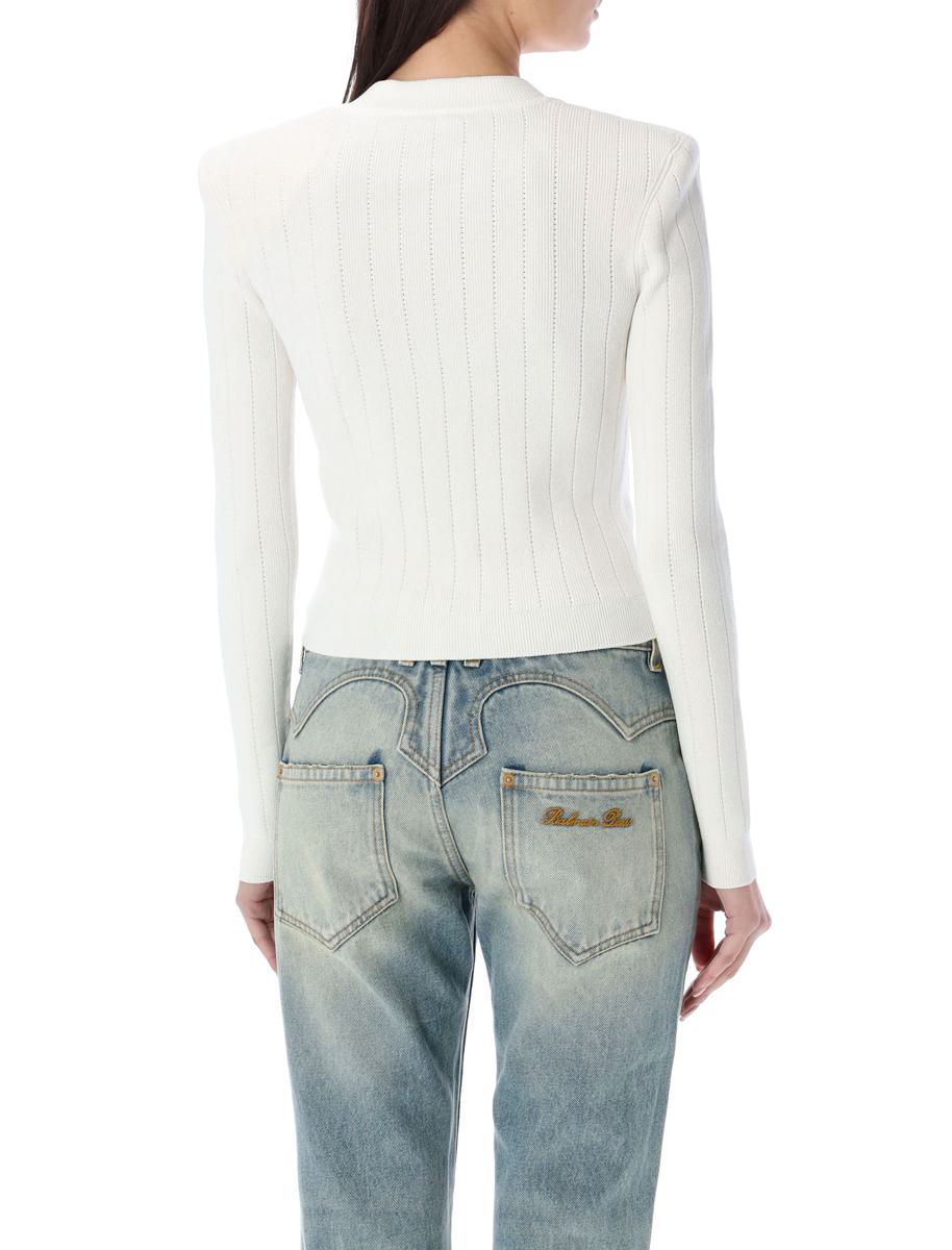 Balmain Stickad Kofta Med Guldknappar