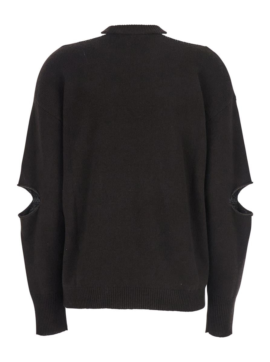 Maglia Misto Cashmere Cut Girocollo