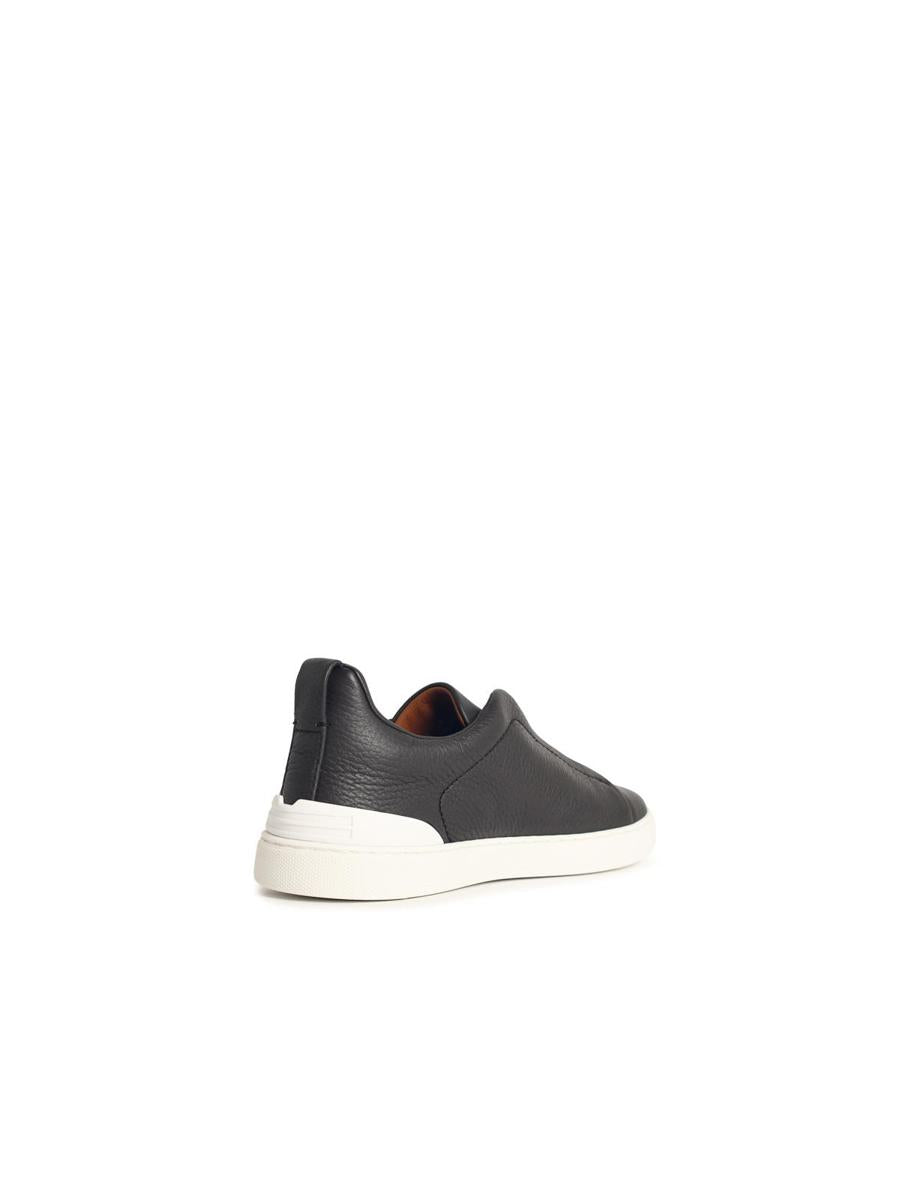 Zegna 'Triple Stitch' bruna lädersneakers