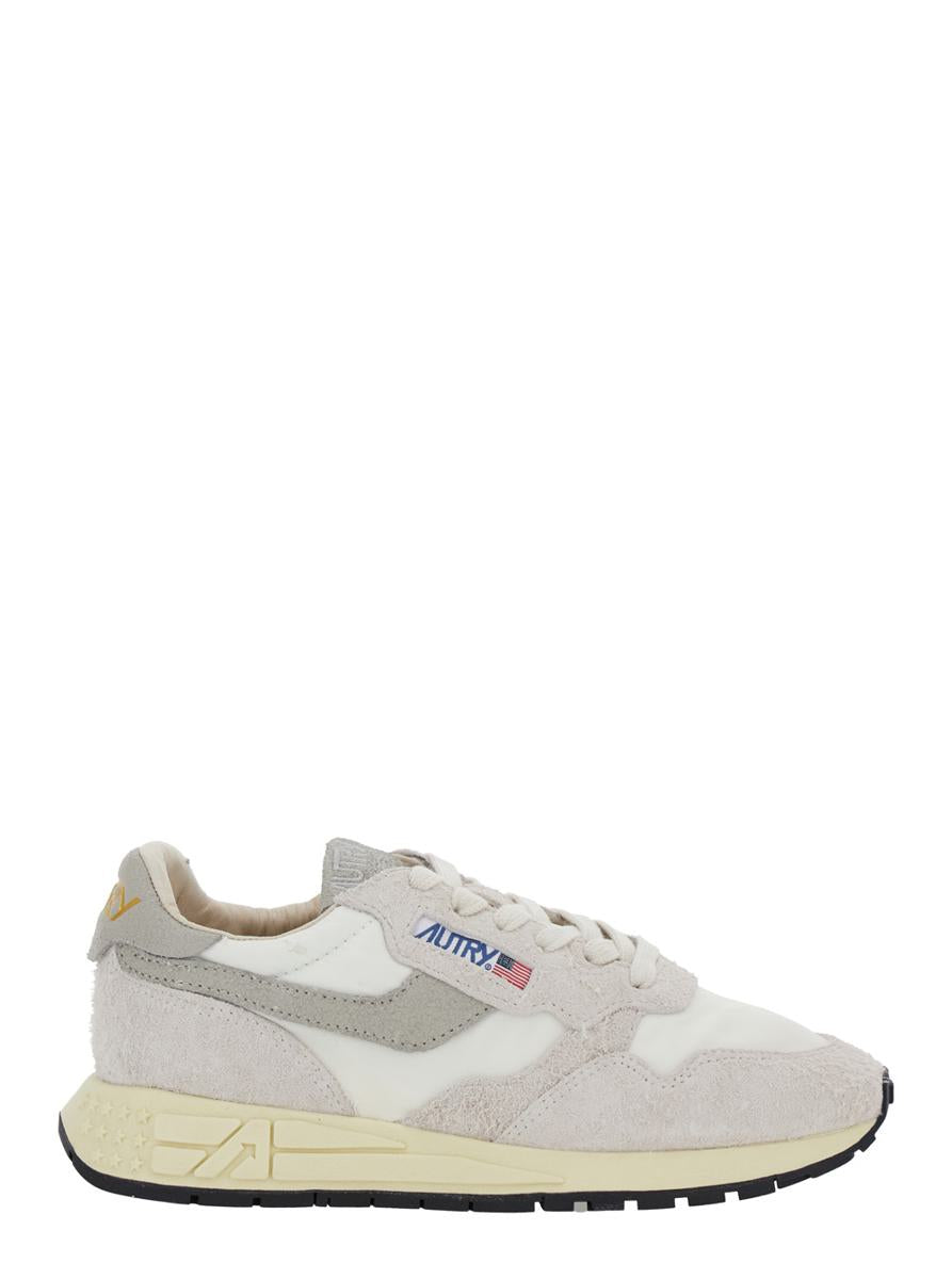 'Reelwind' Grå Låga Sneakers Med Logotypmärke I Läder Och Tyg Dam