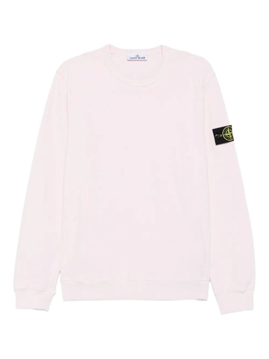 Stone Island Bomullsfleece Rund Halsad Tröja Kläder