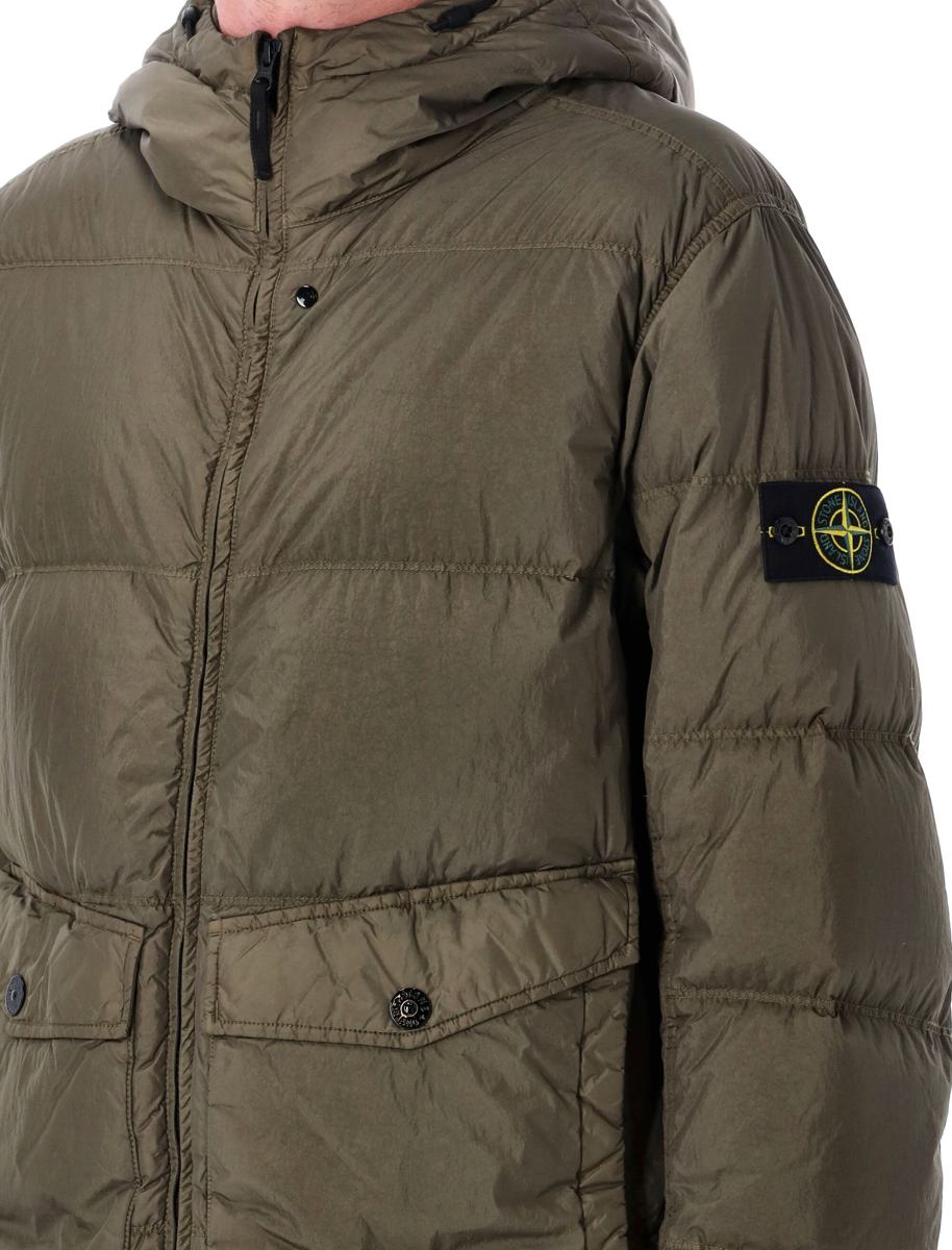 Stone Island Garment Dyed Crinckle Hooded Dunjacka