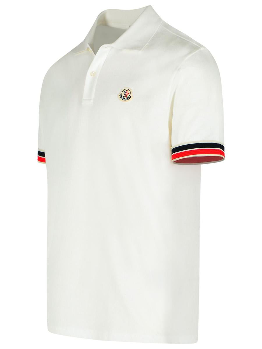 Moncler Vit Bomullspoloskjorta