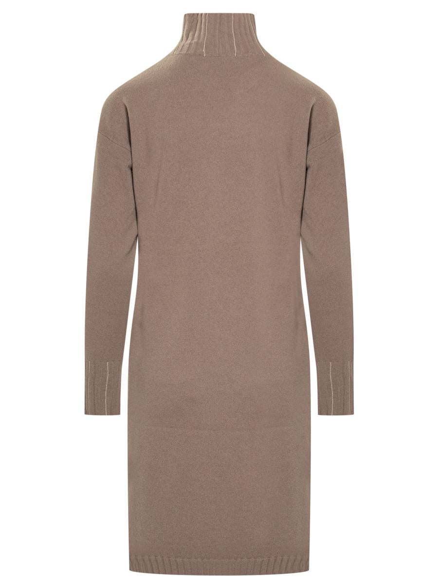 Fabiana Filippi Fabiana Filippi Taupe stickad turtleneck-klänning